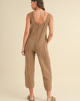 MABLE Sleeveless Knit Crop Jumpsuit with Pockets