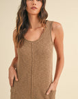 MABLE Sleeveless Knit Crop Jumpsuit with Pockets