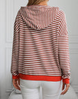 Mandy Striped Long Sleeve Hooded Knit Top