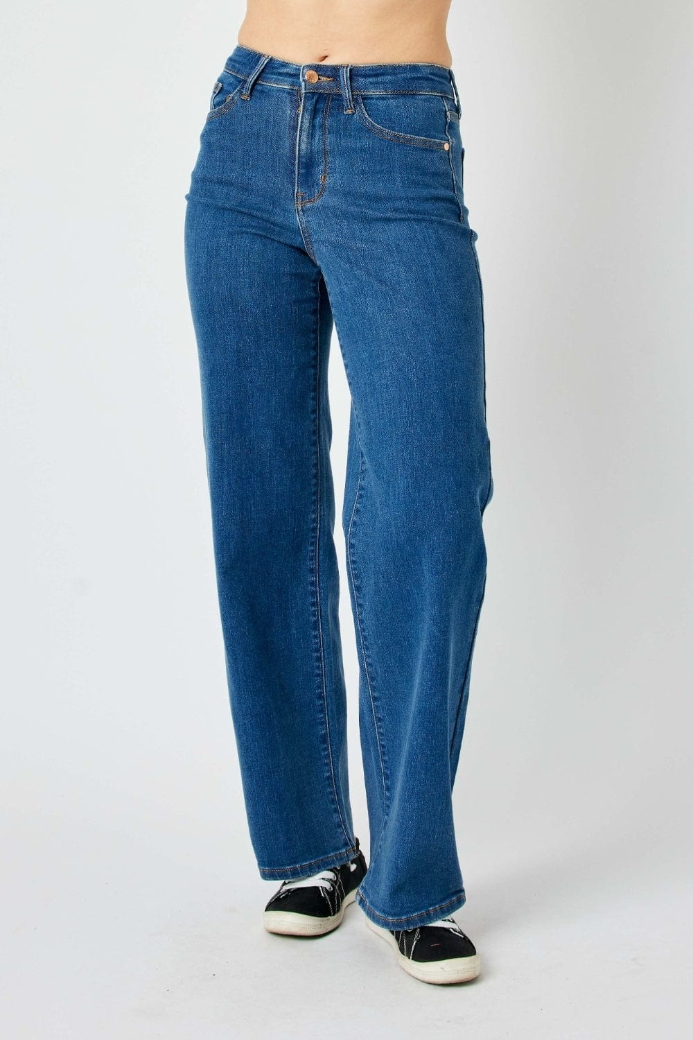 Dark Slate Gray Judy Blue Full Size High Rise Straight Jeans