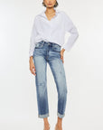 Lavender Kancan High Rise Cuffed Straight Jeans