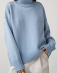 Turtle Neck Dropped Shoulder Sweater