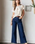 Mittoshop High Waist Wide Leg Jeans