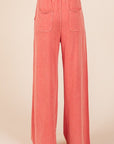 Mittoshop Mineral Wash French Terry Drawstring Wide Leg Pants