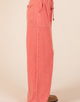 Mittoshop Mineral Wash French Terry Drawstring Wide Leg Pants