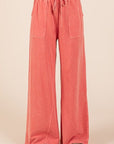 Mittoshop Mineral Wash French Terry Drawstring Wide Leg Pants