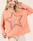 Mittoshop Mineral Wash Star Patch Long Sleeve T-Shirt