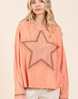 Mittoshop Mineral Wash Star Patch Long Sleeve T-Shirt