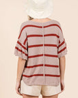 Mittoshop Striped Flounce Sleeve Knit Top