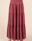 Mittoshop Tier Detail Smocked Elastic Waist Wide Leg Pants