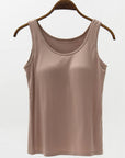 Dim Gray Full Size Wide Strap Modal Tank with Bra