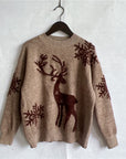 Reindeer and Snowflake Pattern Sweater