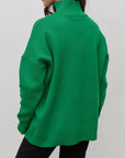 Mock Neck Dropped Shoulder Sweater