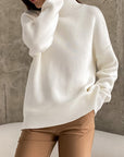 Mock Neck Dropped Shoulder Sweater