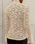 Mock Neck Long Sleeve Lace Top