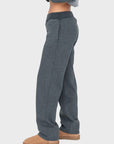 Mono B Elastic Waist Fleece Pants with Pockets