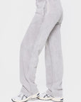 Mono B Elastic Waist Fleece Pants with Pockets