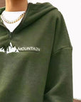 Mountain Quarter Zip Long Sleeve Hoodie