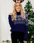 Christmas Snowflake Fair Isle Turtleneck Sweater