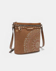 Nicole Lee USA Metallic Stitching Embroidery Inlaid Rhinestone Crossbody Bag