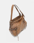 Nicole Lee USA Side Braided Tassel Inlaid Rhinestone Embroidery Hobo Bag