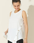 Ninexis Round Neck Button Side Tank