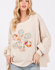 SAGE + FIG Flower Patch Dropped Shoulder Oversize Top