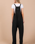 OH Full Size V-Neck Wide Strap Overalls with Pockets