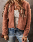 Open Front Dropped Shoulder Cardigan