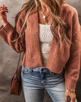 Open Front Dropped Shoulder Cardigan