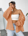 Open Front Dropped Shoulder Cardigan