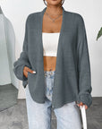 Open Front Dropped Shoulder Cardigan