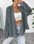 Open Front Dropped Shoulder Cardigan