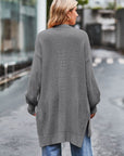 Open Front Dropped Shoulder Longline Cardigan