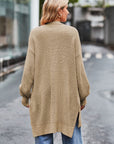 Open Front Dropped Shoulder Longline Cardigan