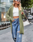 Open Front Dropped Shoulder Longline Cardigan