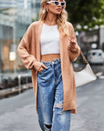 Open Front Dropped Shoulder Longline Cardigan