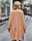 Open Front Dropped Shoulder Longline Cardigan