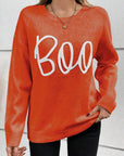 BOO Round Neck Long Sleeve Sweater