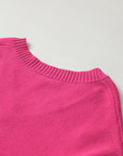 Pearl Trim Heart V-Neck Sweater