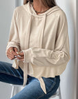 Perfee Drawstring Ruffled Long Sleeve Hoodie