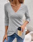 Perfee Surplice Long Sleeve T-Shirt