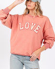 SAGE + FIG LOVE Path Applique Drop Shoulder Sweatshirt