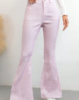 Printed High Waist Flare Pants with Pockets