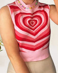 Heart Mock Neck Sweater Vest