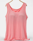 Pink Scoop Neck Wide Strap Tank