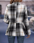 Plaid Button Up Long Sleeve Jacket