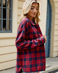 Tan Plaid Collared Neck Long Sleeve Shirt