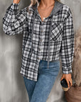 Plaid Long Sleeve Hooded Jacket