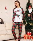 Full Size Reindeer Graphic Top and Plaid Pants Set